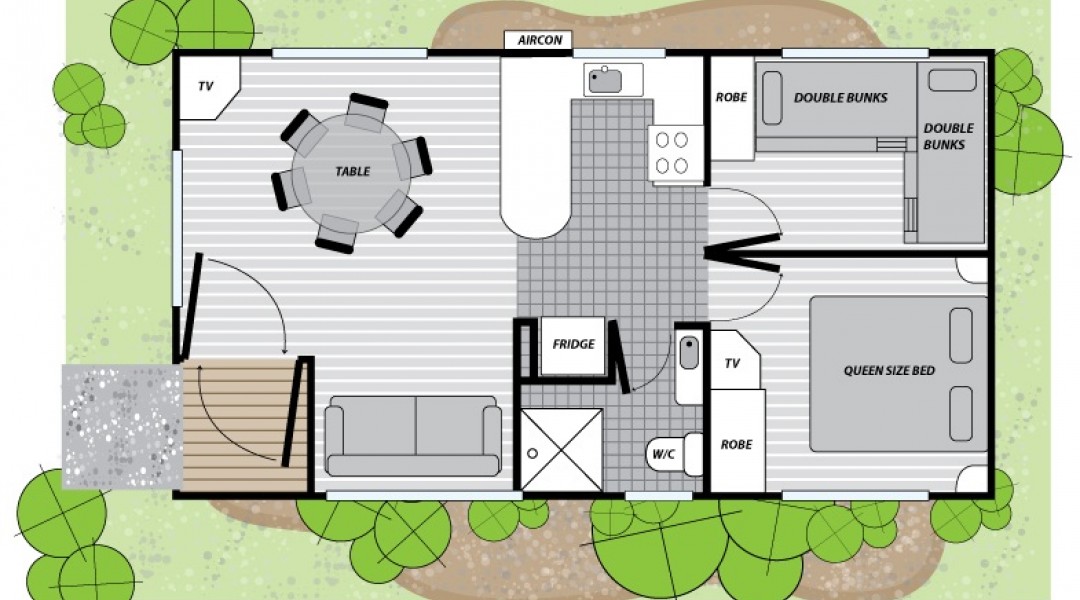 Melbourne BIG4 Two Bedroom Holiday Unit Sleeps 6 Floor Plan